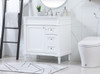 32 Inch Single Bathroom Vanity In White With Backsplash (VF31832WH-BS)