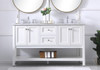 60 In. Double Sink Bathroom Vanity Set In White (VF27060WH)