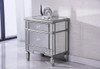 Elegant Furniture and Lighting 1 Door Cabinet 24 In. X 16 In. X 27 In. In Silver Paint (MF6-1016S)