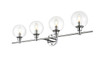 Jaelynn 4 Light Chrome And Clear Bath Sconce (LD7318W38CH)