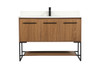 48 Inch Single Bathroom Vanity In Walnut Brown With Backsplash (VF42548WB-BS)