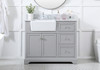42 Inch Single Bathroom Vanity In Grey With Backsplash (VF60242GR-BS)
