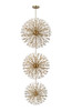 Elegant Furniture and Lighting Vera 48 Inch Three Tiers Crystal Starburst Chandelier In Satin Gold (2500G48L3SG)