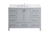 48 Inch Single Bathroom Vanity In Gray With Backsplash (VF18848GR-BS)