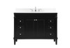 48 Inch Single Bathroom Vanity In Black With Backsplash (VF31848BK-BS)