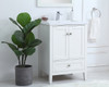 Elegant Furniture and Lighting 24 In. Single Bathroom Vanity Set In White (VF-2001)