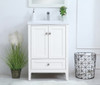 Elegant Furniture and Lighting 24 In. Single Bathroom Vanity Set In White (VF-2001)
