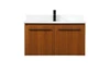 Elegant Furniture and Lighting 36 Inch Single Bathroom Vanity In Teak With Backsplash (VF44536MTK-BS)