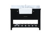 48 Inch Single Bathroom Vanity In Black With Backsplash (VF60148BK-BS)