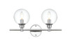 Jaelynn 2 Light Chrome And Clear Bath Sconce (LD7318W19CH)