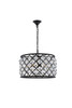 Elegant Furniture and Lighting Madison 6 Light Matte Black Pendant Clear Royal Cut Crystal (1206D20MB/RC)