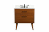 30 Inch Single Bathroom Vanity In Teak With Backsplash (VF41030MTK-BS)