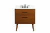 30 Inch Single Bathroom Vanity In Teak With Backsplash (VF41030MTK-BS)