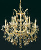 Maria Theresa 13 Light Gold Chandelier Golden Teak (Smoky) Royal Cut Crystal (2801D27G-GT/RC)