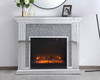 47.5 In. Crystal Mirrored Mantle With Wood Log Insert Fireplace (MF9902-F1)