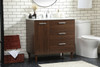 Elegant Furniture and Lighting 36 Inch Bathroom Vanity In Walnut With Backsplash (VF47036MWT-BS)