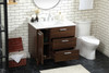 Elegant Furniture and Lighting 36 Inch Bathroom Vanity In Walnut With Backsplash (VF47036MWT-BS)