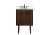 24 Inch Single Bathroom Vanity In Walnut With Backsplash (VF48024MWT-BS)