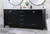 72 Inch Double Bathroom Vanity In Black (VF18872DBK)
