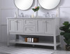 60 In. Double Sink Bathroom Vanity Set In Grey (VF27060GR)