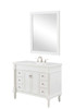 42 Inch Single Bathroom Vanity In Antique White With Ivory White Engineered Marble (VF13042AW-VW)