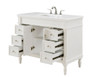 42 Inch Single Bathroom Vanity In Antique White With Ivory White Engineered Marble (VF13042AW-VW)