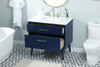 36 Inch Bathroom Vanity In Blue (VF41036MBL)