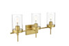 Benny 3 Light Brass And Clear Bath Sconce (LD7319W24BRA)