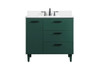 Elegant Furniture and Lighting 36 Inch Bathroom Vanity In Green With Backsplash (VF47036MGN-BS)