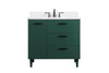 Elegant Furniture and Lighting 36 Inch Bathroom Vanity In Green With Backsplash (VF47036MGN-BS)