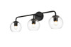 Genesis 3 Light Black And Clear Bath Sconce (LD7321W28BLK)