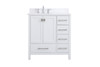 32 Inch Single Bathroom Vanity In White With Backsplash (VF18832WH-BS)