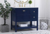 36 Inch Single Bathroom Vanity In Blue With Backsplash (VF16436BL-BS)
