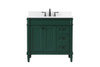 36 Inch Single Bathroom Vanity In Green With Backsplash (VF31836GN-BS)