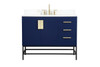 42 inch Single bathroom vanity in blue with backsplash (VF48842MBL-BS)