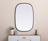 Metal Frame Oval Mirror 24X36 Inch In Black (MR2B2436BLK)