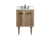 24 inch Single bathroom vanity in natural oak with backsplash (VF48024NT-BS)