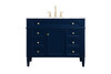 42 Inch Single Bathroom Vanity In Blue (VF12542BL)
