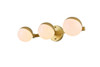 Elegant Furniture and Lighting Majesty 3 Light Brass And Frosted White Bath Sconce (LD7305W21BRA)
