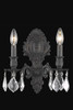Monarch 2 Light Dark Bronze Wall Sconce Clear Royal Cut Crystal (9602W10DB/RC)