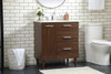 30 Inch Bathroom Vanity In Walnut (VF47030MWT)