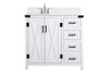 36 Inch Bathroom Vanity In White With Backsplash (VF90236WH-BS)