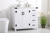 36 Inch Bathroom Vanity In White With Backsplash (VF90236WH-BS)
