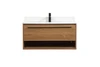 Elegant Furniture and Lighting 40 Inch Single Bathroom Vanity In Walnut Brown With Backsplash (VF43540WB-BS)