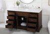 60 Inch Single Bathroom Vanity In Teak (VF15060TK)