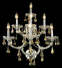 Maria Theresa 7 Light Chrome Wall Sconce Golden Teak (Smoky) Royal Cut Crystal (2801W7C-GT/RC)