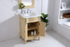24 Inch Single Bathroom Vanity In Light Antique Beige With Ivory White Engineered Marble (VF10124LT-VW)