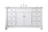 60 Inch Single Bathroom Vanity Set In White (VF50060WH)