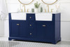 60 Inch Double Bathroom Vanity In Blue (VF60260DBL)