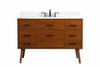48 Inch Single Bathroom Vanity In Teak With Backsplash (VF41048MTK-BS)